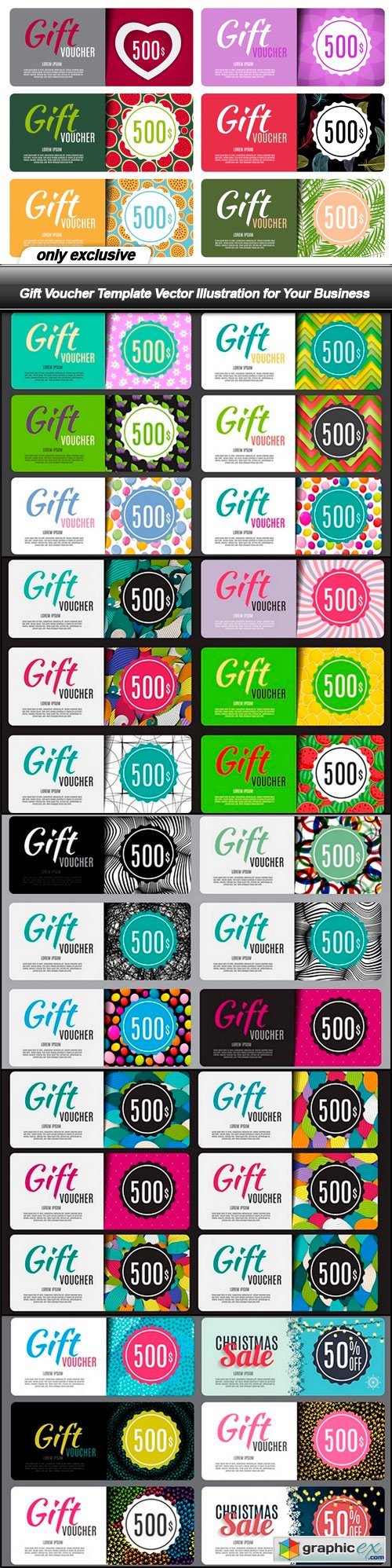 Gift Voucher Template Vector Illustration for Your Business - 6 EPS