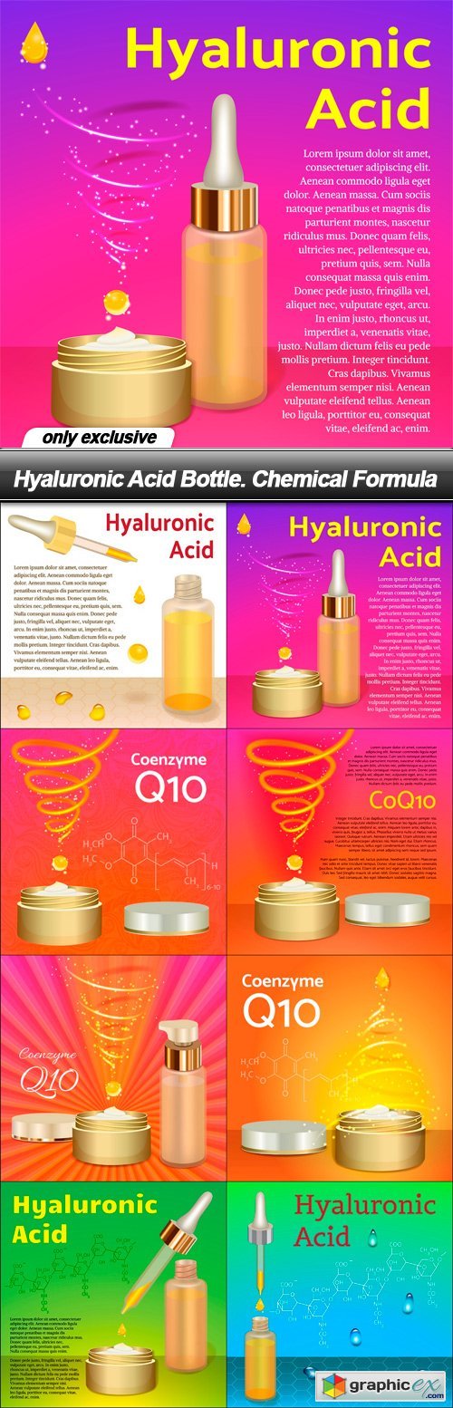Hyaluronic Acid Bottle. Chemical Formula - 8 EPS