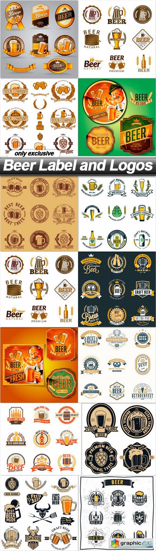 Beer Label and Logos - 14 EPS