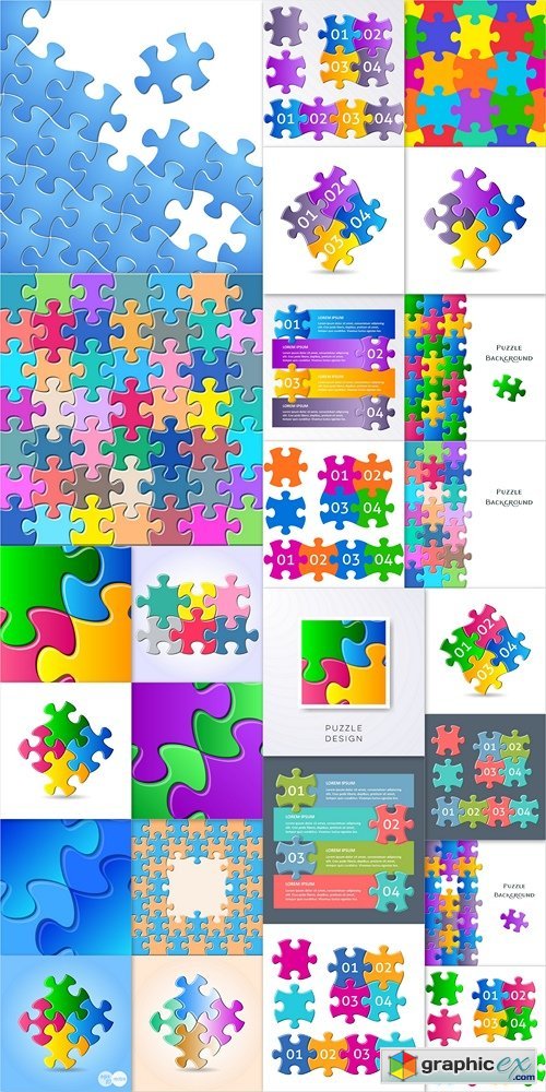 Colorful puzzle pieces detail