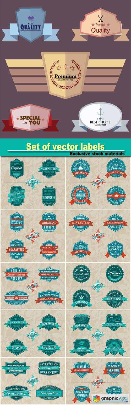 Set of vector labels and badges