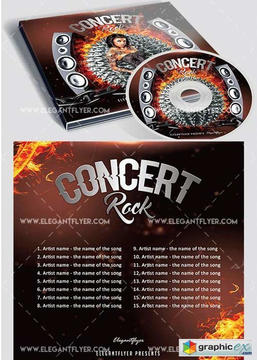 Rock Concert Premium CD&DVD cover PSD Template