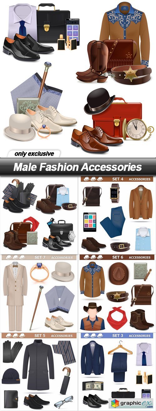 Male Fashion Accessories - 7 EPS