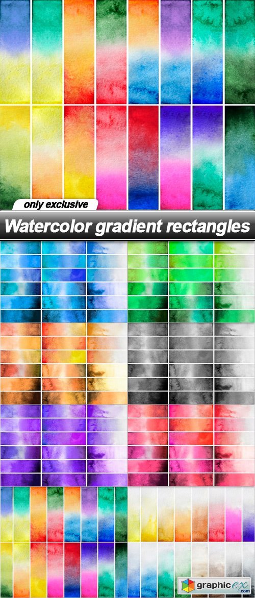 Watercolor gradient rectangles - 8 UHQ JPEG