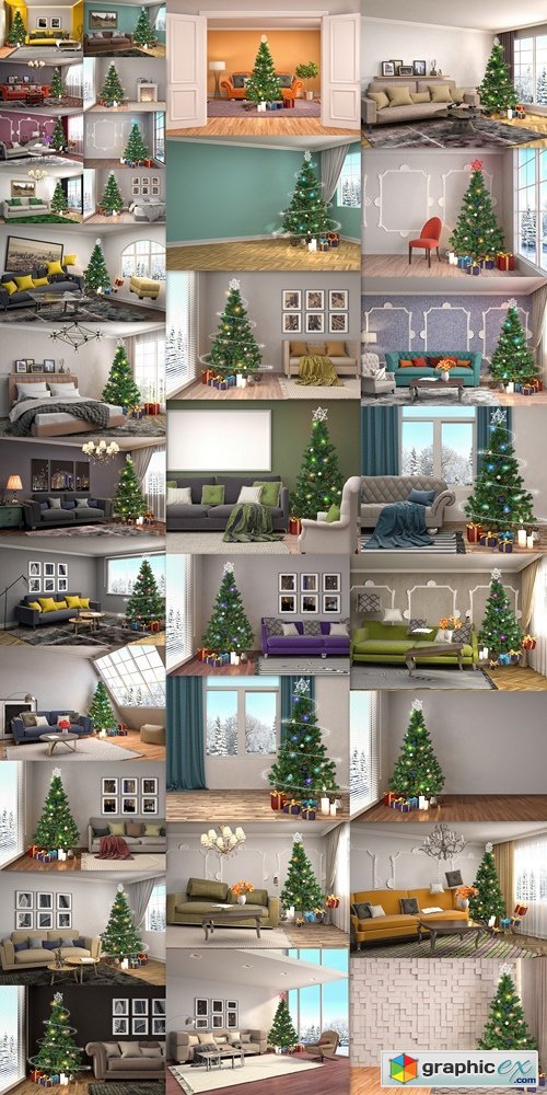 Homemade Christmas design apartments, rooms, houses
