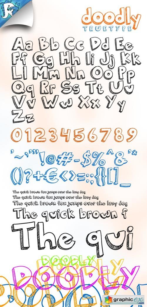 Doodly TrueType - Awesome doodle font