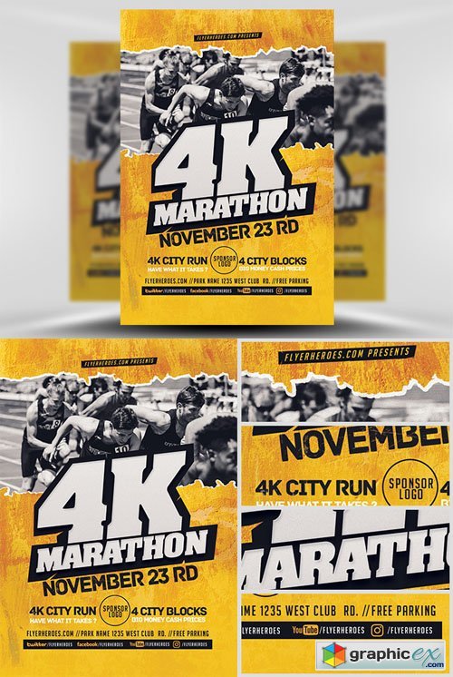 4K Marathon Flyer Template