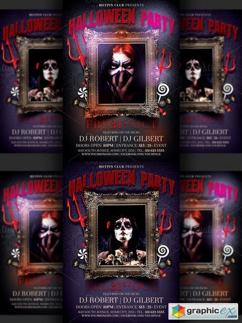 Halloween Party Flyer Template 78308