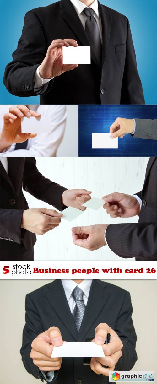 Business people with card 26