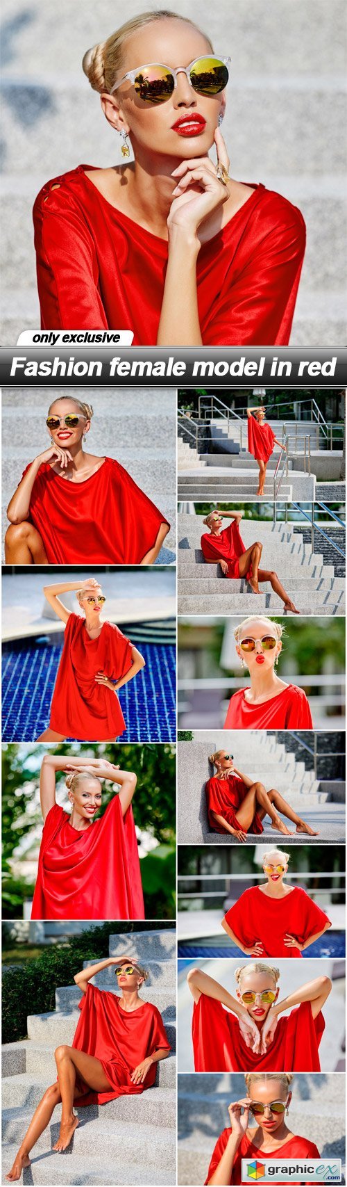Fashion female model in red - 12 UHQ JPEG