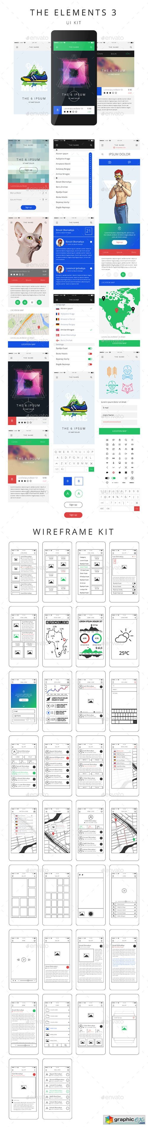 Phone GUI Template Wireframe UI Kit 17397660