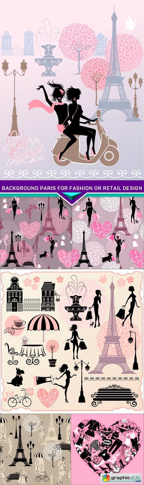Background Paris for fashion or retail design 6X EPS