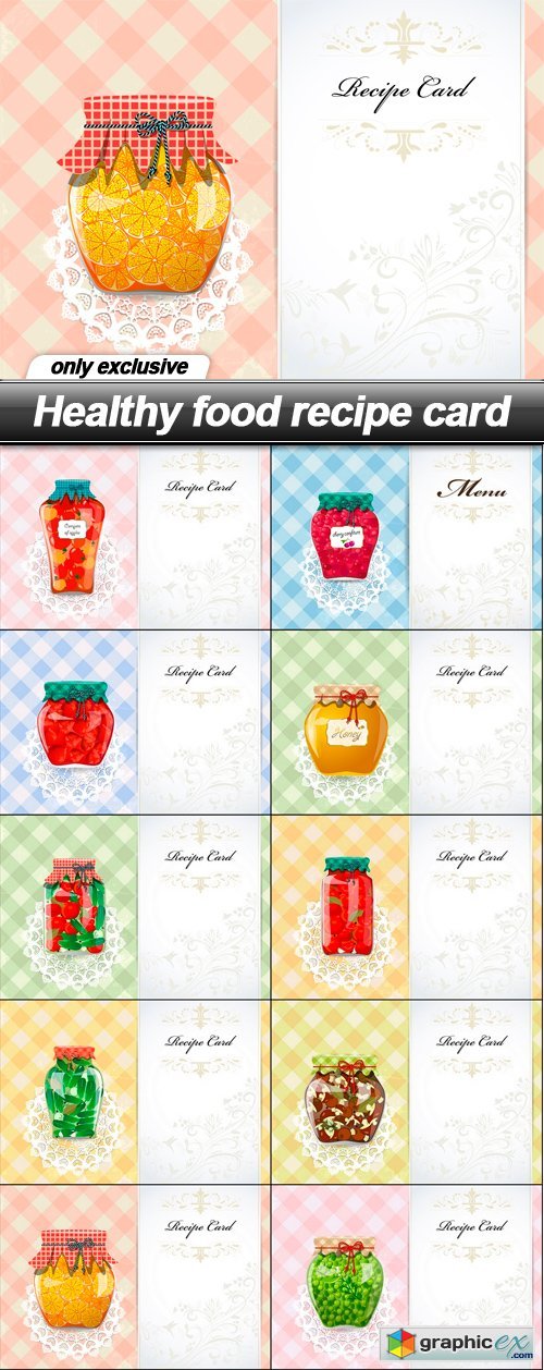 Healthy food recipe card - 10 EPS
