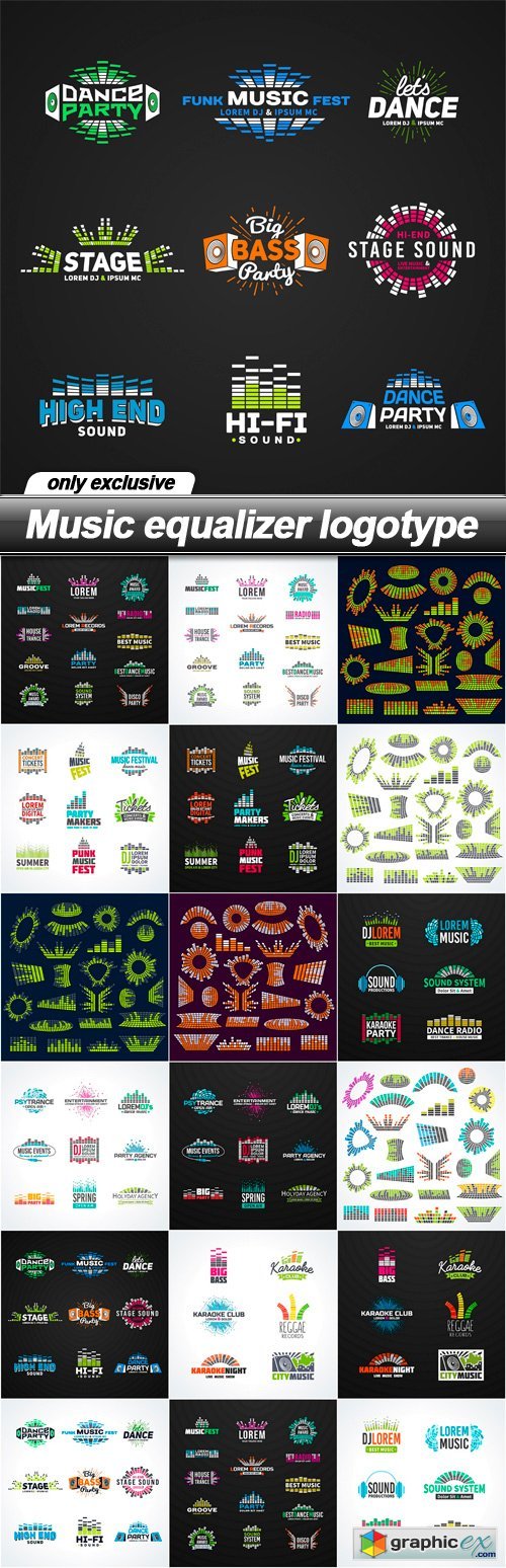 Music equalizer logotype - 17 EPS