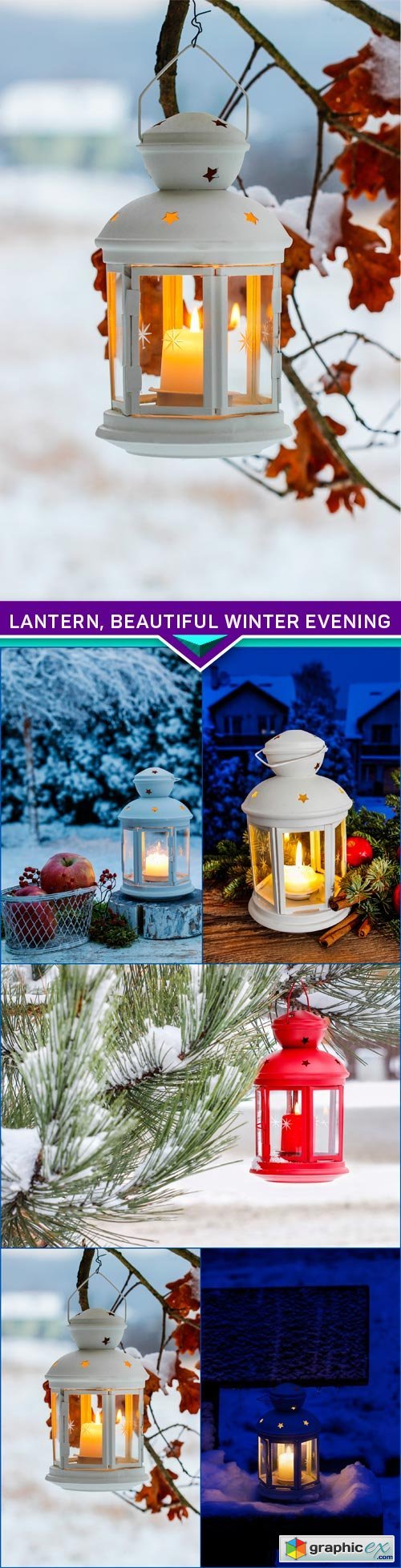 Lantern, beautiful winter evening 5X JPEG