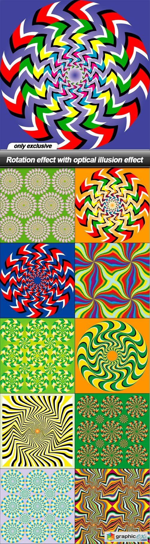 Rotation effect with optical illusion effect - 11 EPS