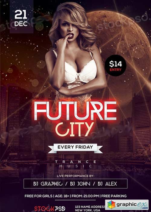 Future City V5 PSD Party Flyer