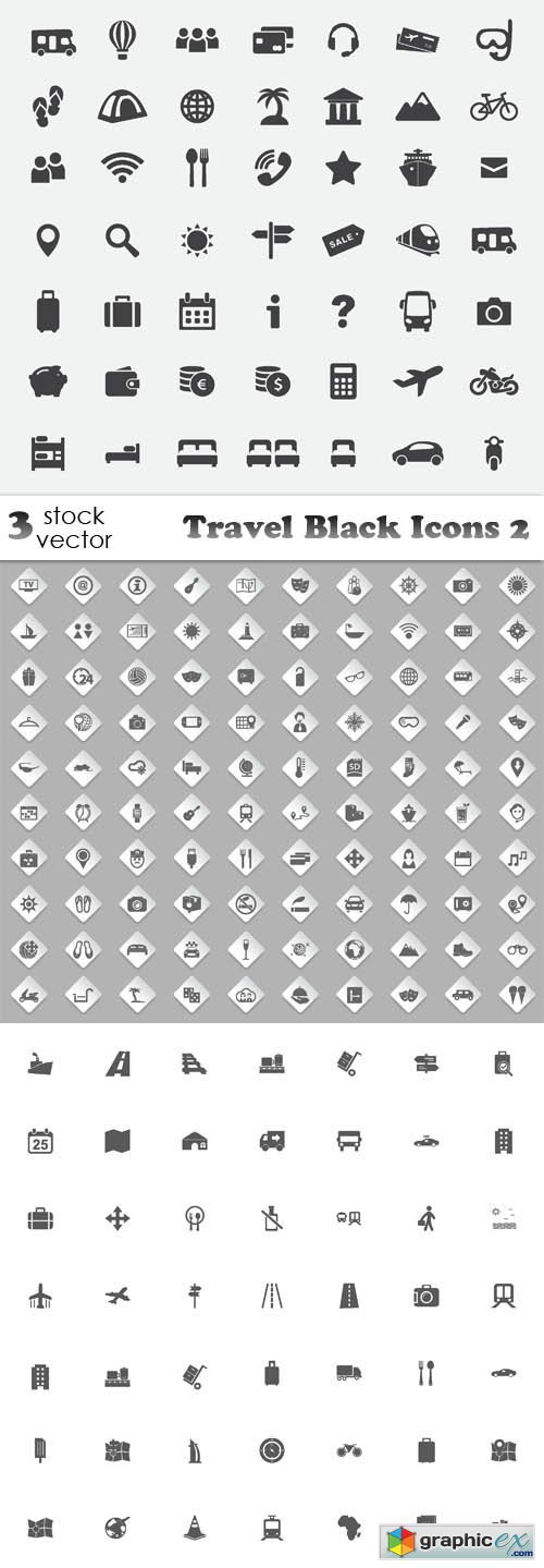 Travel Black Icons 2