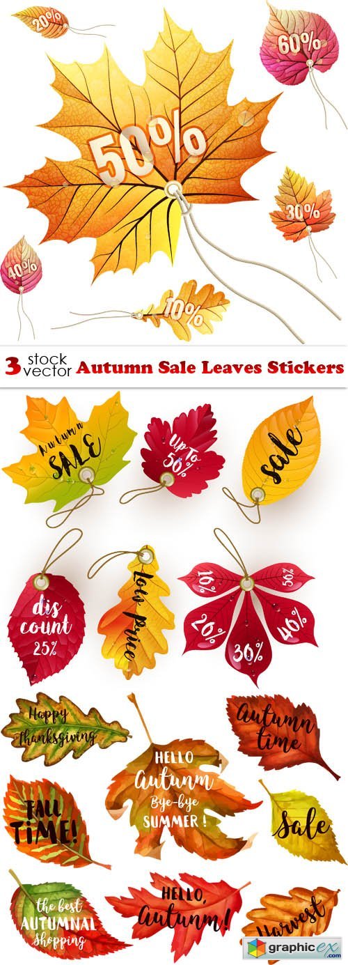 Autumn Sale Leaves Stickers