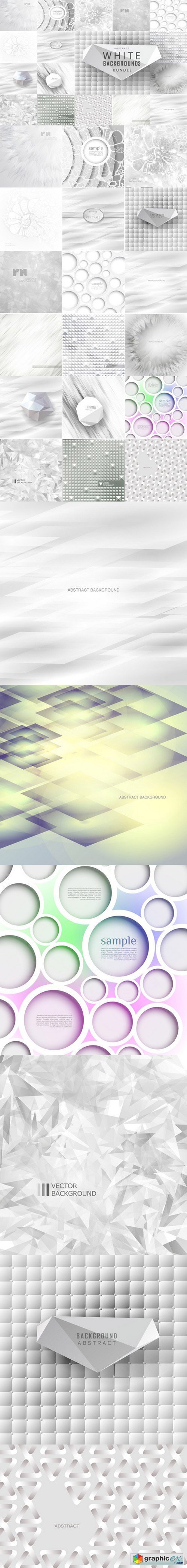 Abstract white backgrounds bundle 810951