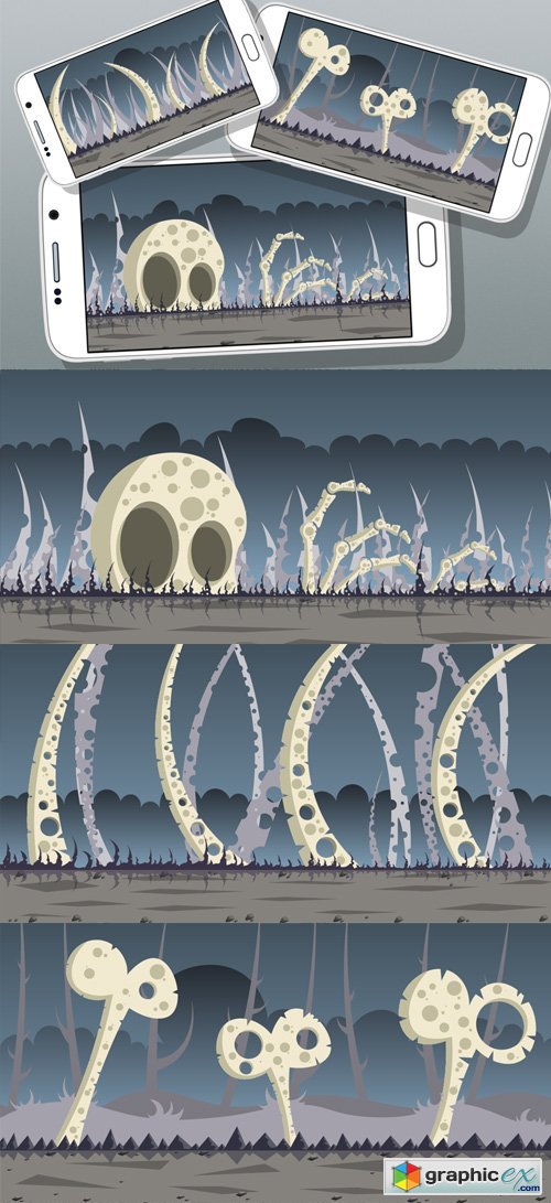 5 Bone Land Game Backgrounds