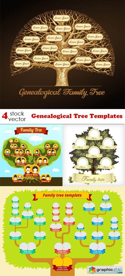Vintage Genealogical Family Tree Hand Drawn Sketch Vector