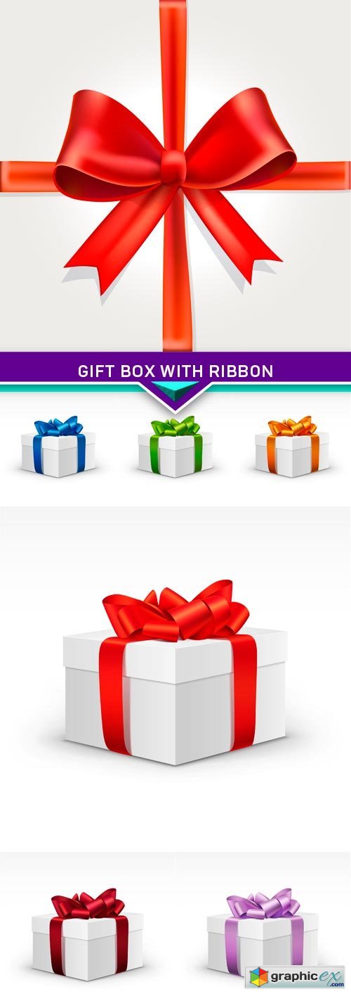 Gift box with ribbon 7X EPS