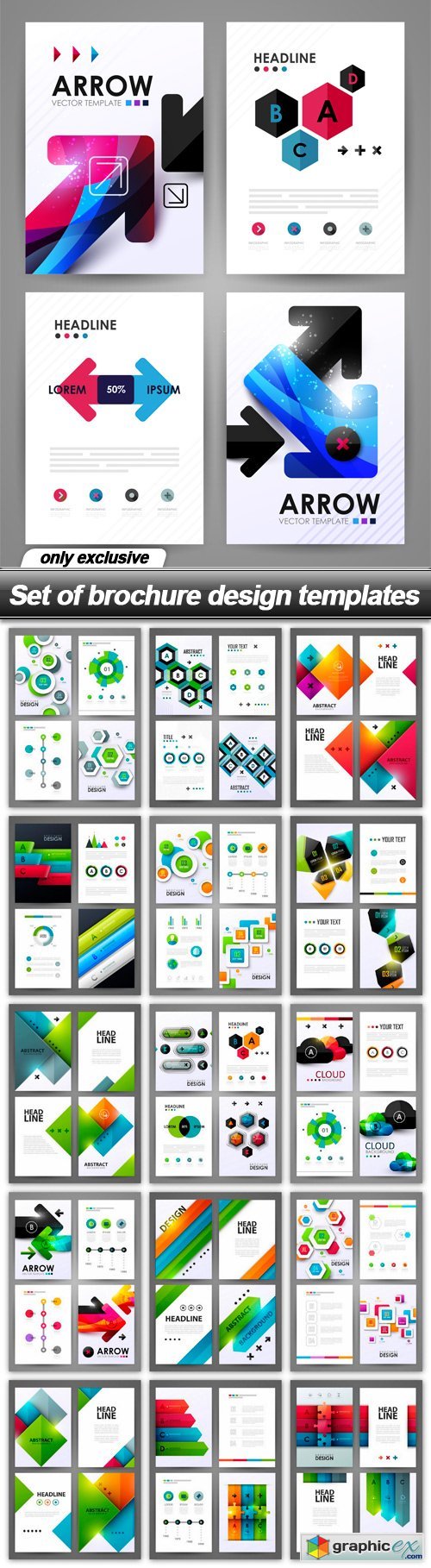 Set of brochure design templates - 16 EPS