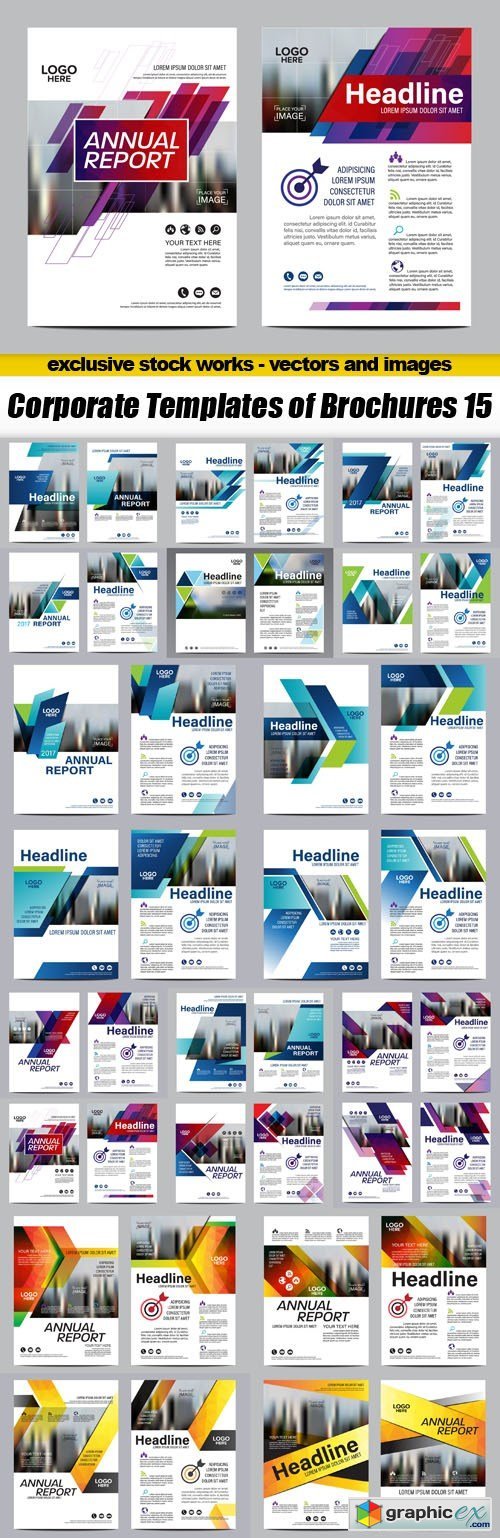 Corporate Templates of Brochures 15 - 20xEPS