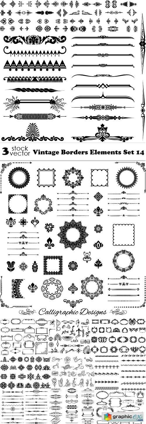 Vintage Borders Elements Set 14