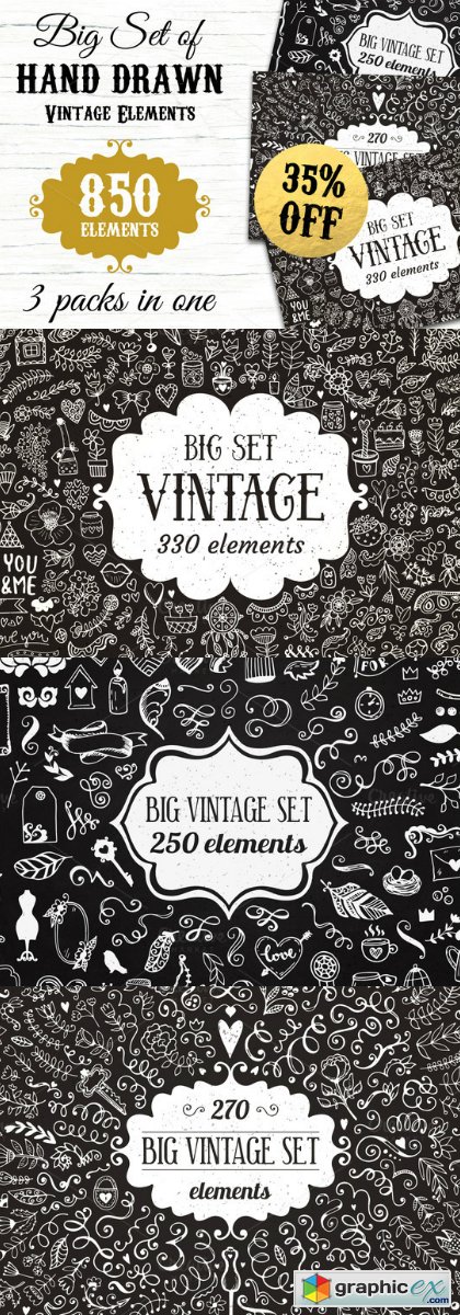 850 elements - Big Vintage Bundle