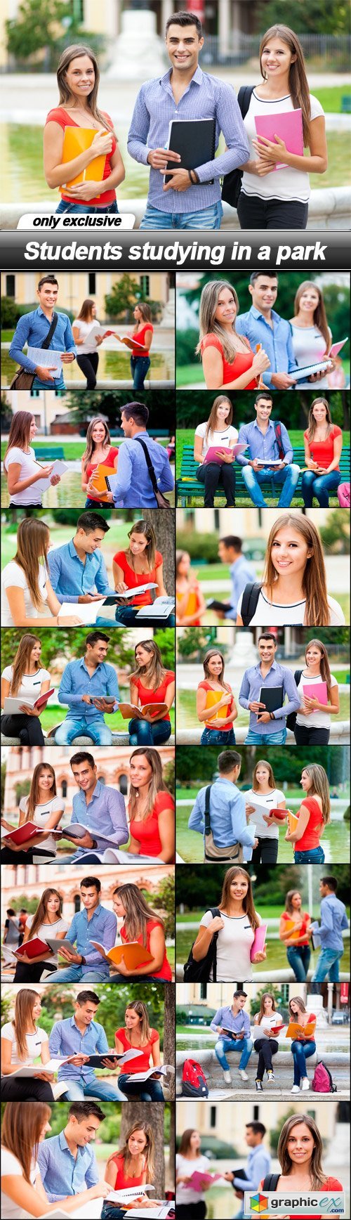 Students studying in a park - 16 UHQ JPEG