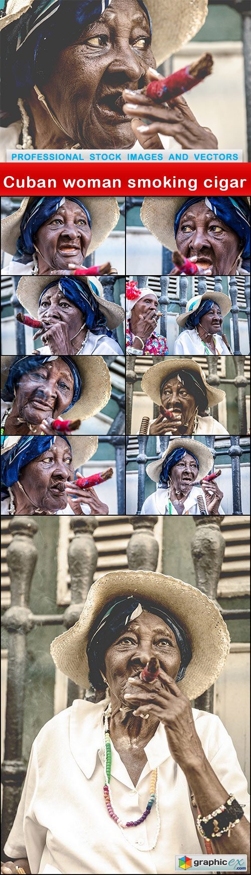Cuban woman smoking cigar - 10 UHQ JPEG