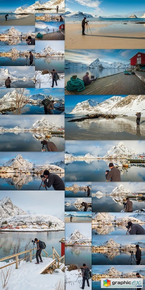 Photograph a Fisherman's village, Lofoten island