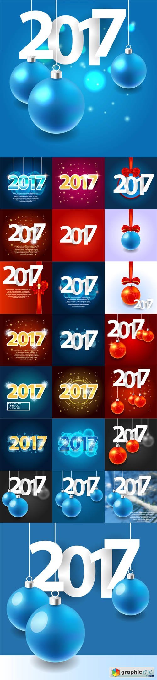 Happy New Year 2017 background. Calendar Template