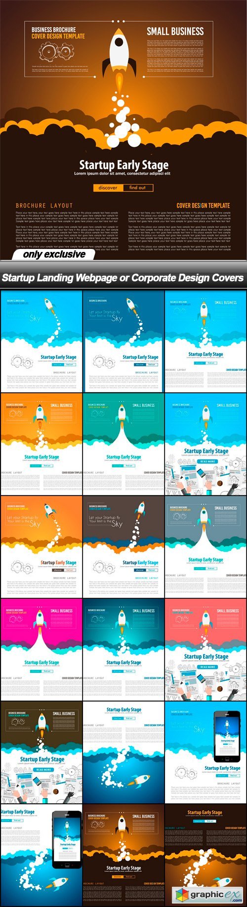Startup Landing Webpage or Corporate Design Covers - 18 EPS