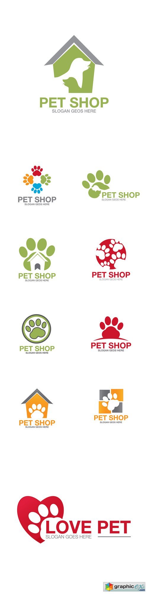 Pet Paw Abstract Logo Icon