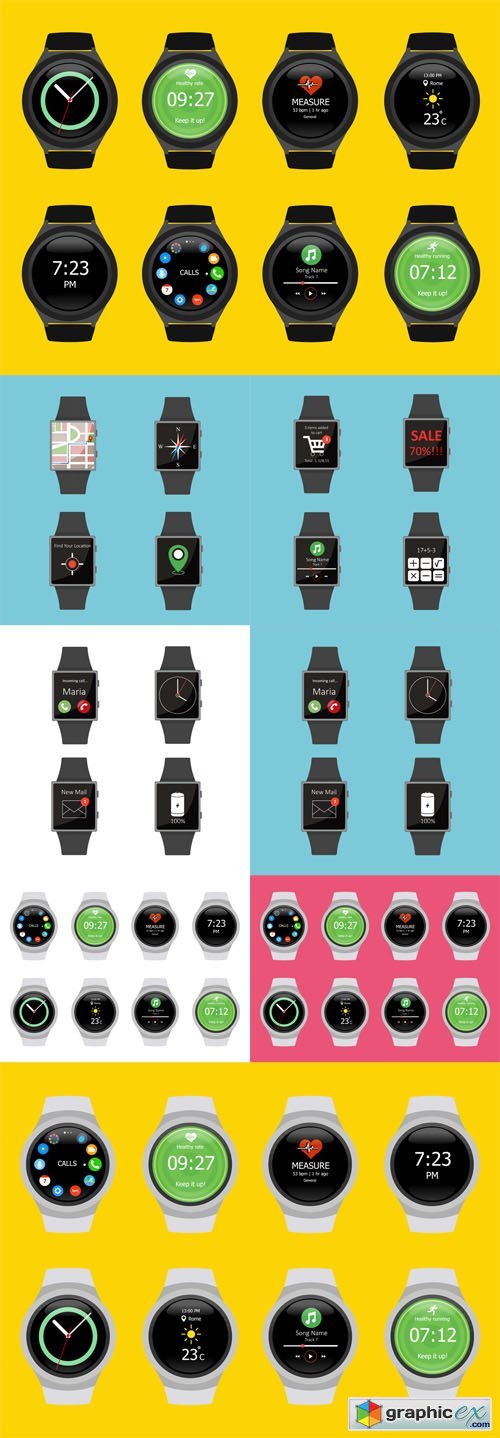 Smart Watches. Icon set
