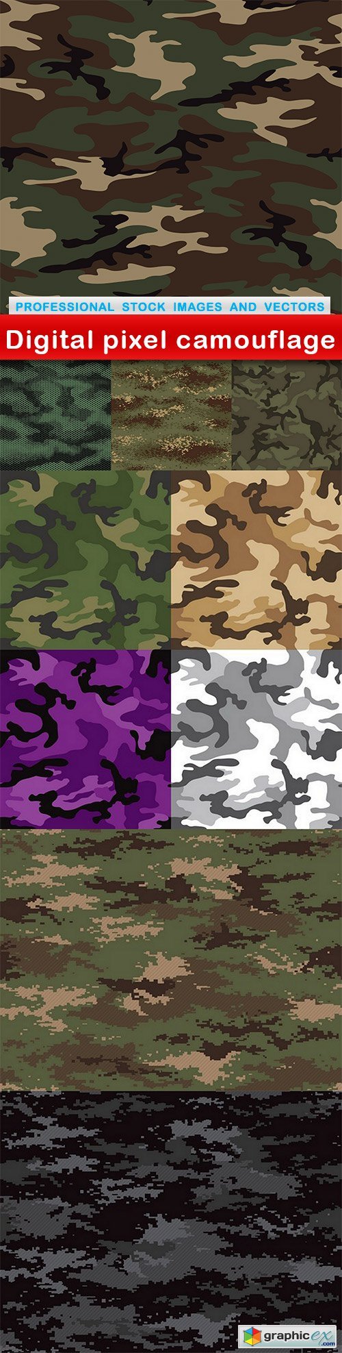 Digital pixel camouflage - 7 EPS