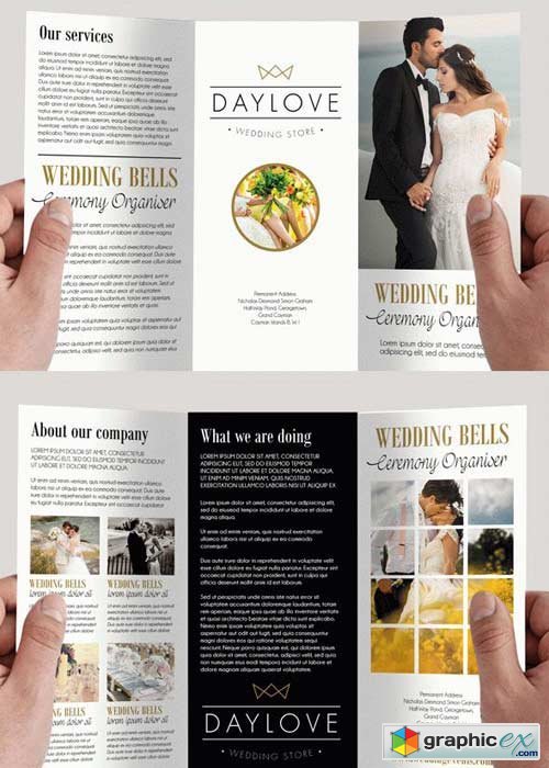 Wedding V8 Premium Tri-Fold PSD Brochure Template