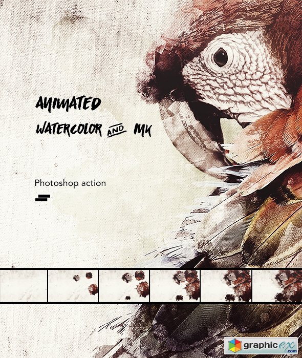 Animated Watercolor and Ink Effect Photoshop Action