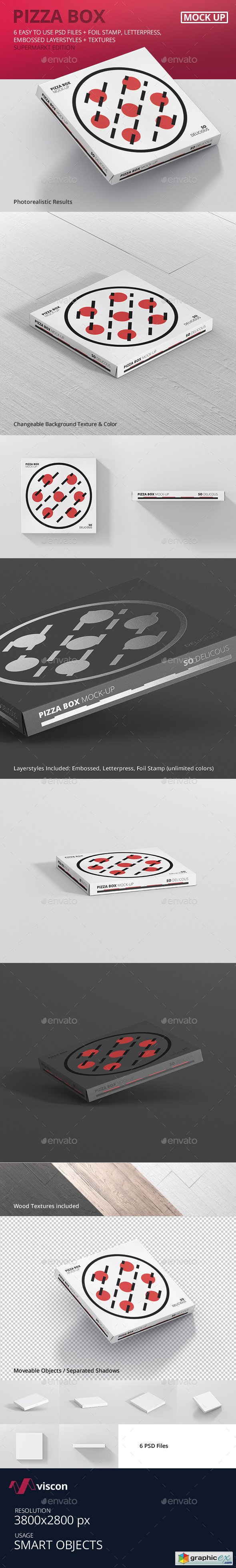 Pizza Box Mock-Up - Supermarket Edition