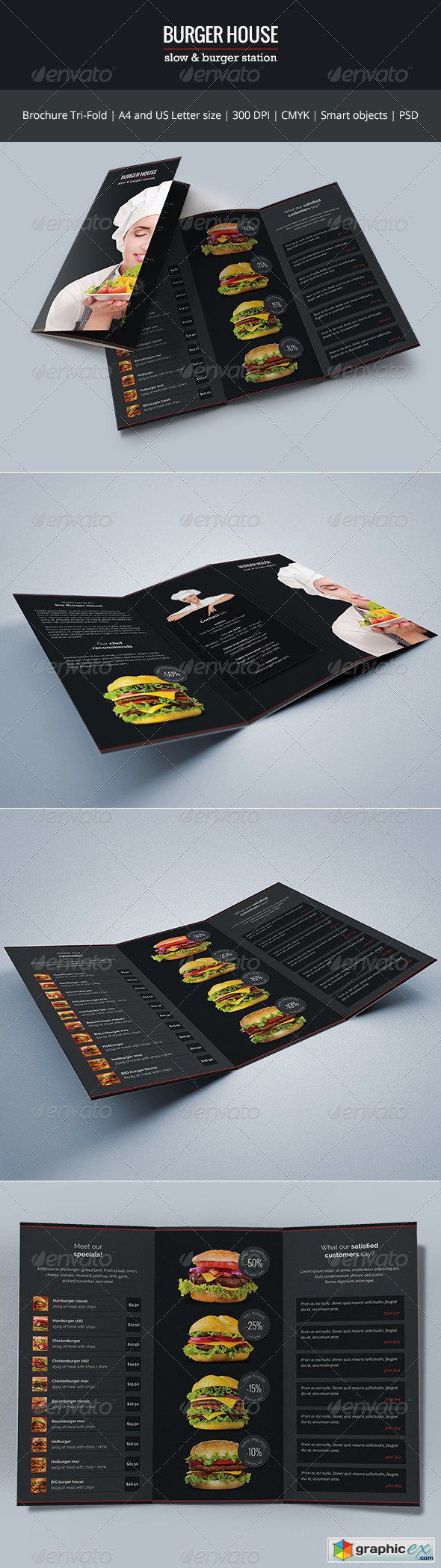 Burger House Brochure Tri-Fold