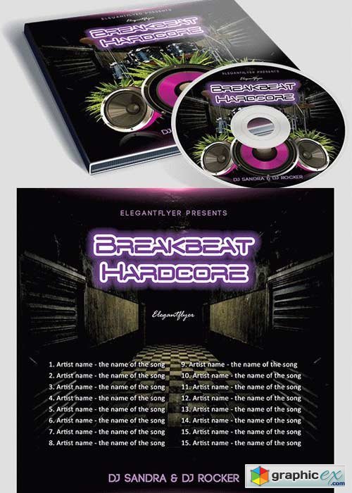 Breakbeat Hardcore Premium CD&DVD cover PSD Template