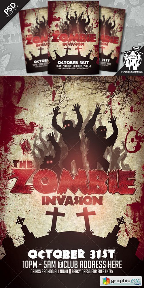 The Zombie Invasion Flyer Template