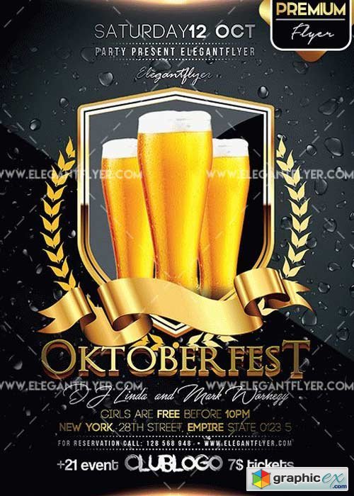 Oktoberfest Event V3 Flyer PSD Template + Facebook Cover