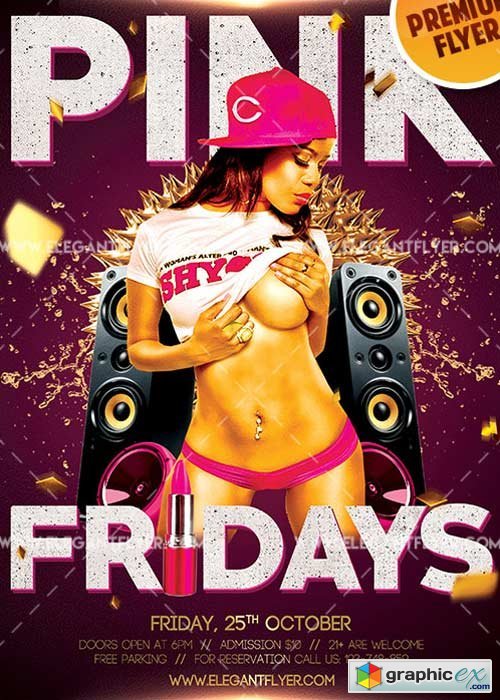 Pink Fridays V8 Flyer PSD Template + Facebook Cover
