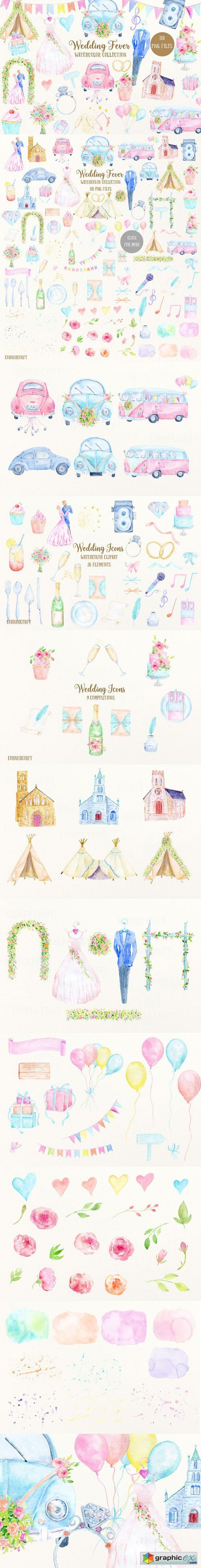 Watercolor Collection Wedding Fever