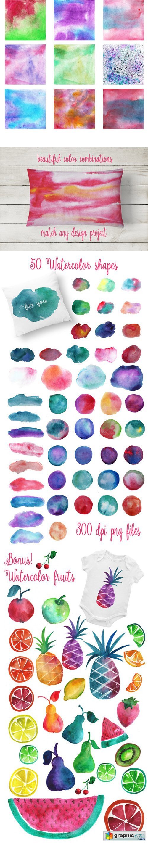 Complet Watercolor Textures Kit