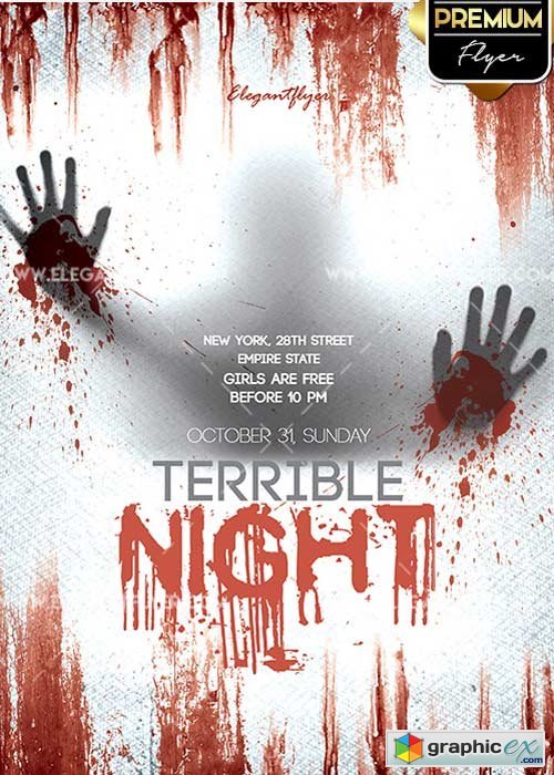 Terrible Night V4 Flyer PSD Template + Facebook Cover
